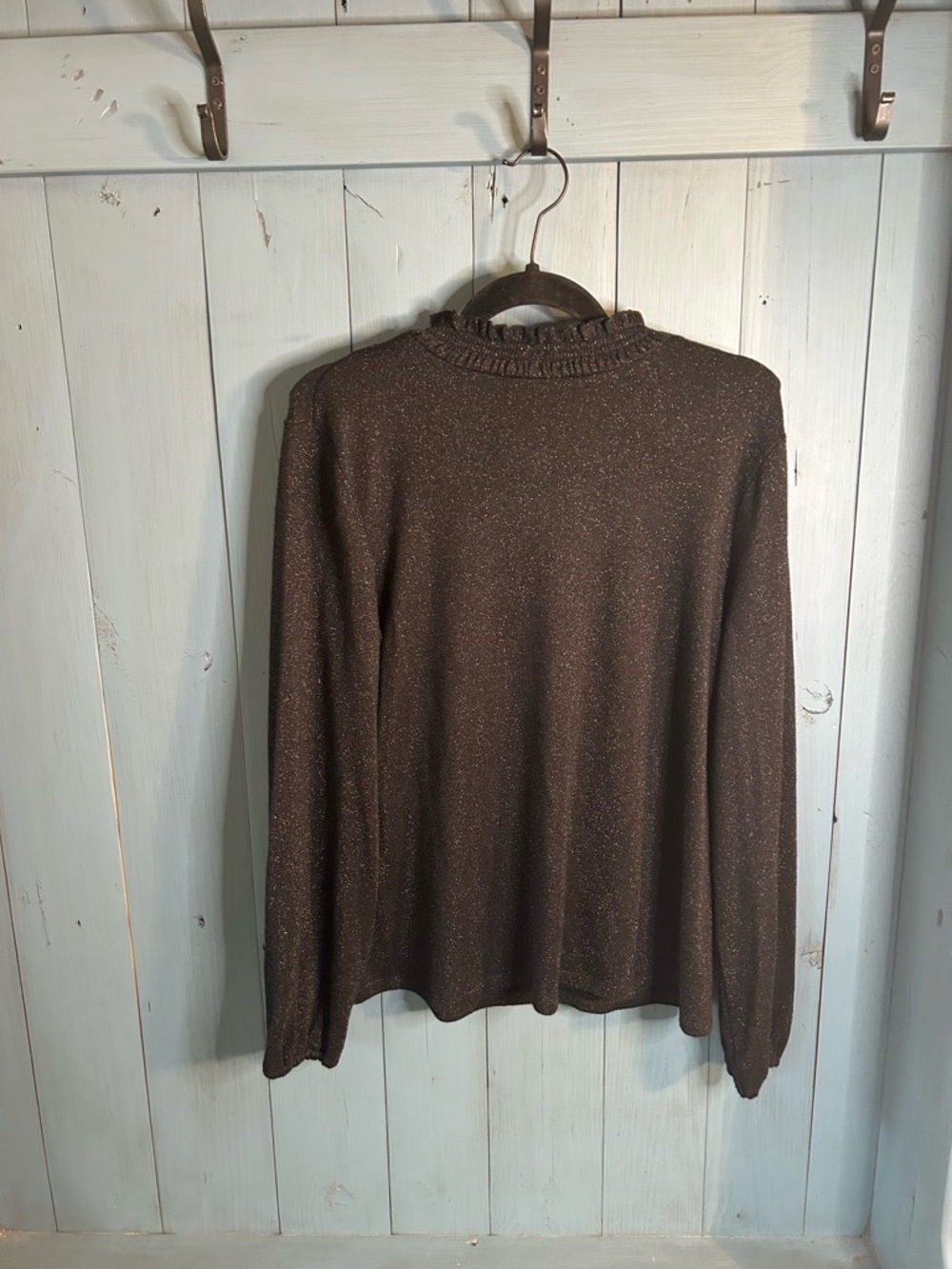 Talbots Black Metallic Turtleneck Sweater | Size Medium Classy